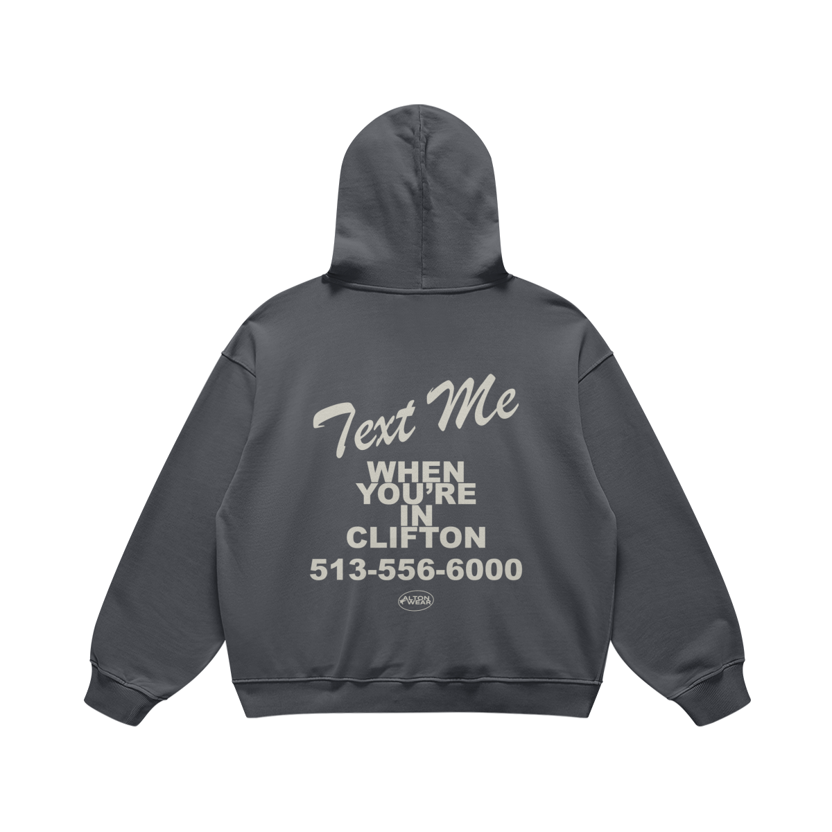 Text Me in Clifton Carbon Gray Hoodie