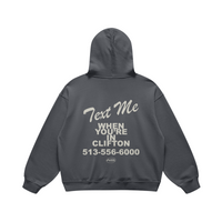 Text Me in Clifton Carbon Gray Hoodie